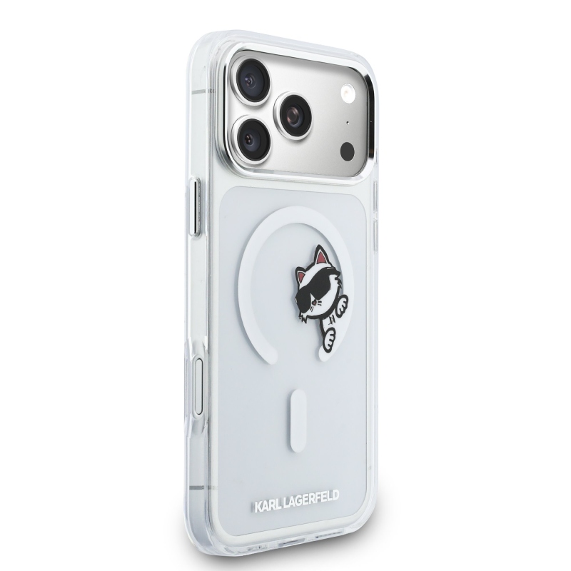 Karl Lagerfeld IML Choupette Peekaboo MagSafe hátlap az iPhone 17 Pro Max átlátszóhoz