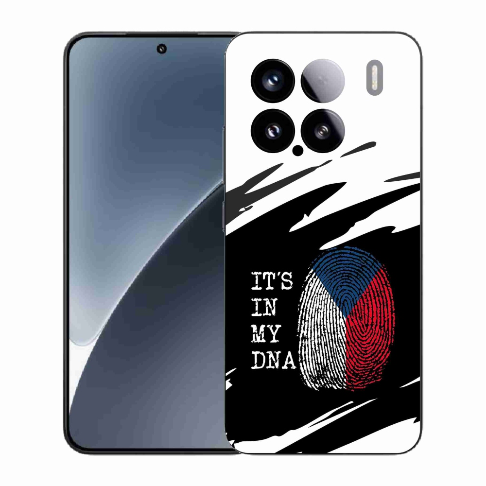 Gél borító mmCase a Xiaomi 15 - zászló ujjlenyomat fekete és fehér háttérrel