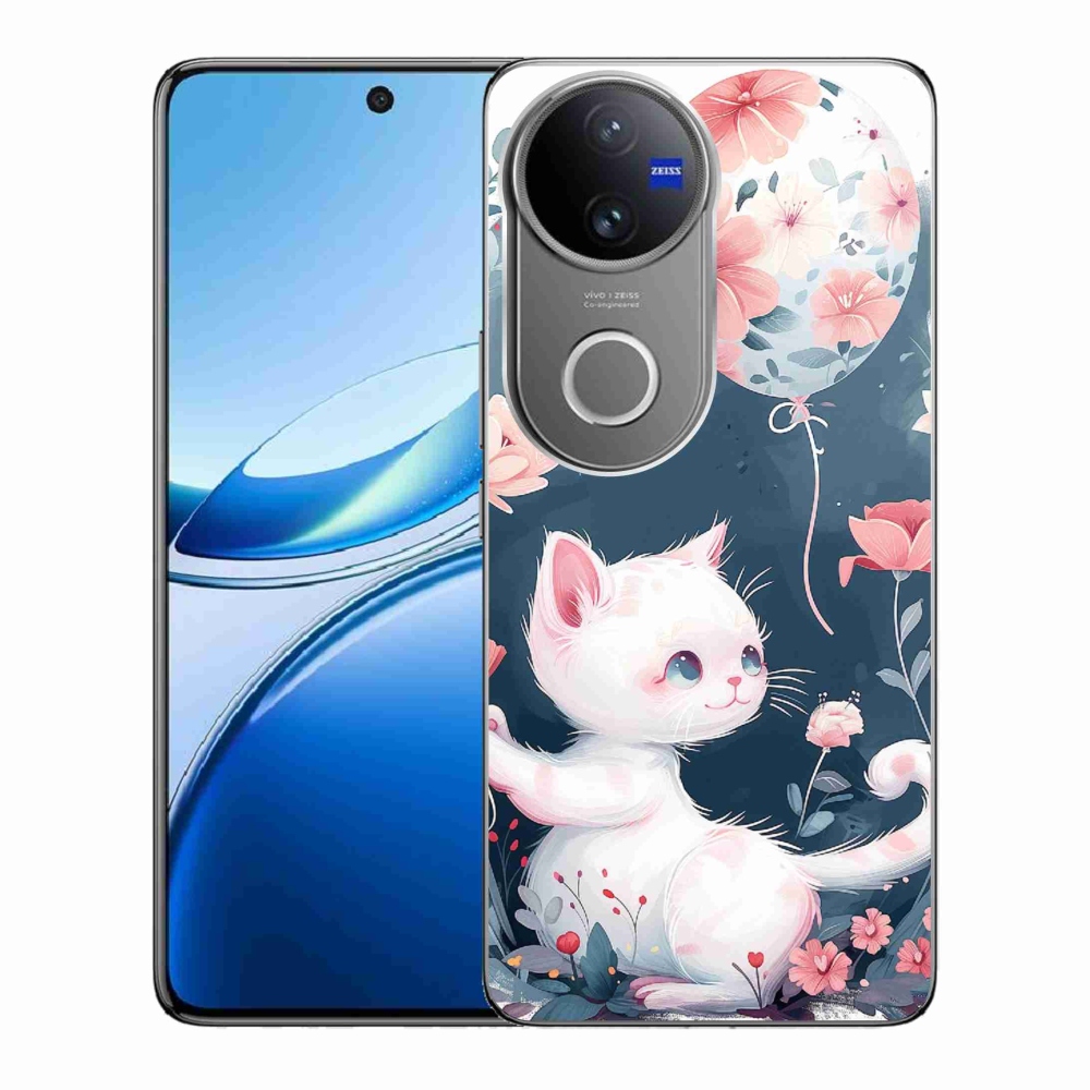 Zselés borítás mmCase a Vivo V50 5G-hez - cica lufival