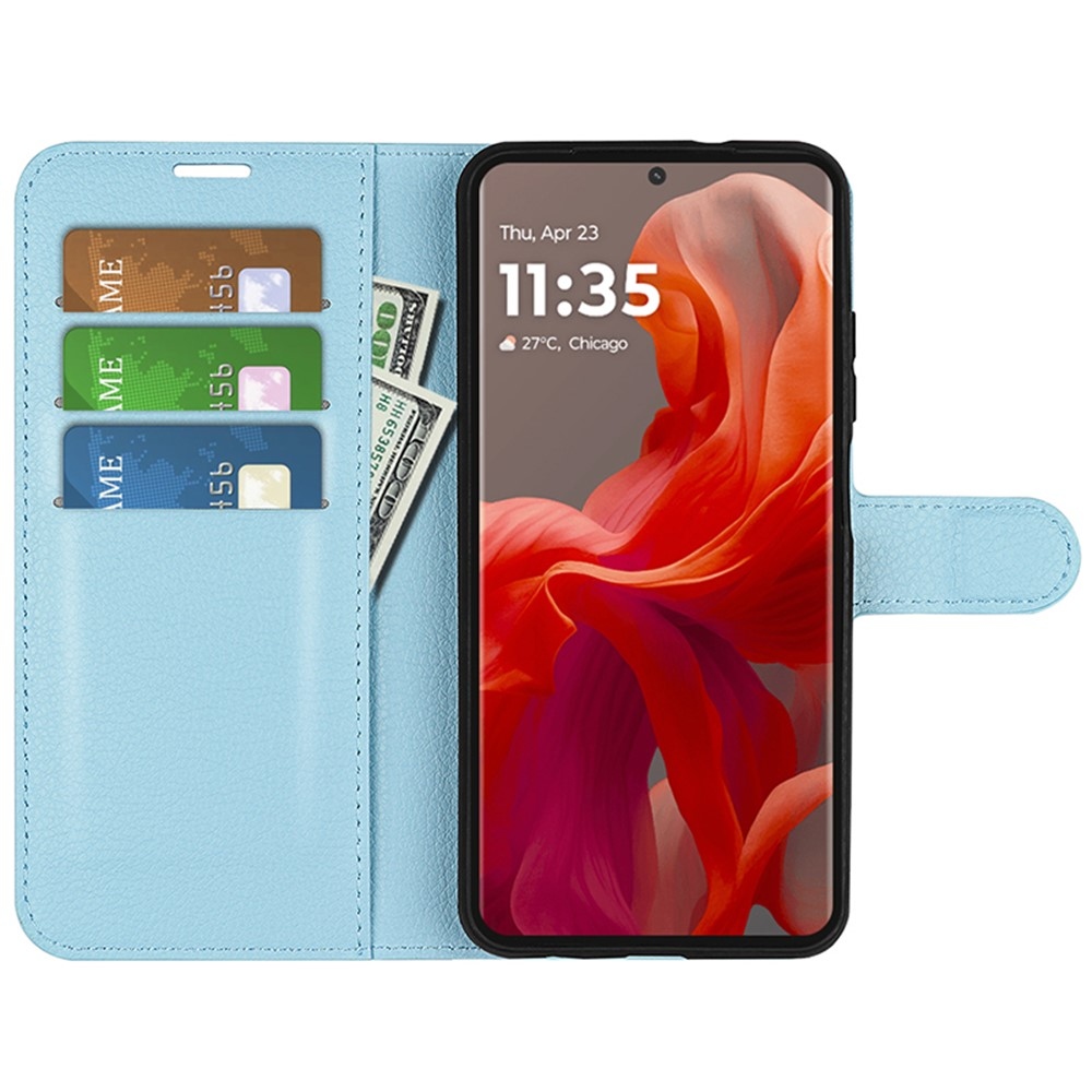 Litchi könyv tok Motorola Moto G85 5G - kék