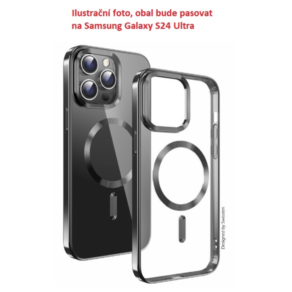 Borító SWISSTEN Clear Jelly MagStick Metallic a Samsung Galaxy S24 Ultra számára - fekete