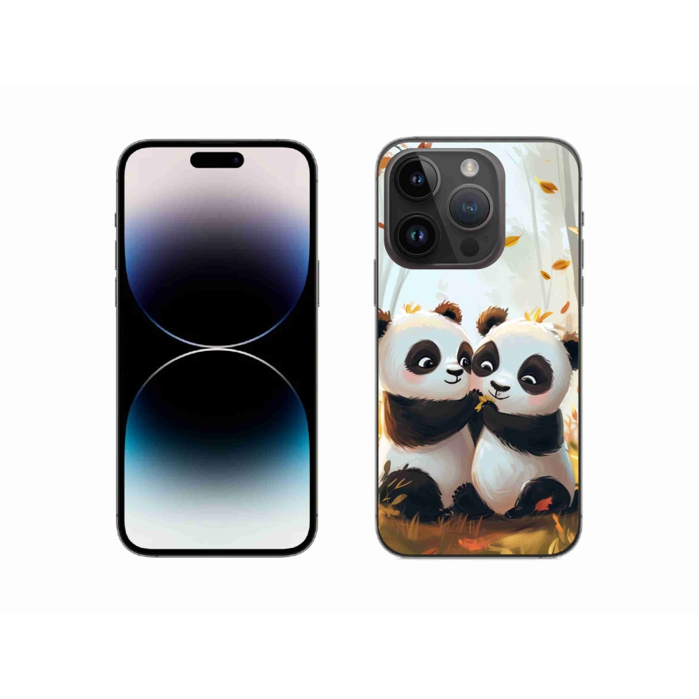 Zselés borítás mmCase iPhone 14 Pro készülékhez - pandák