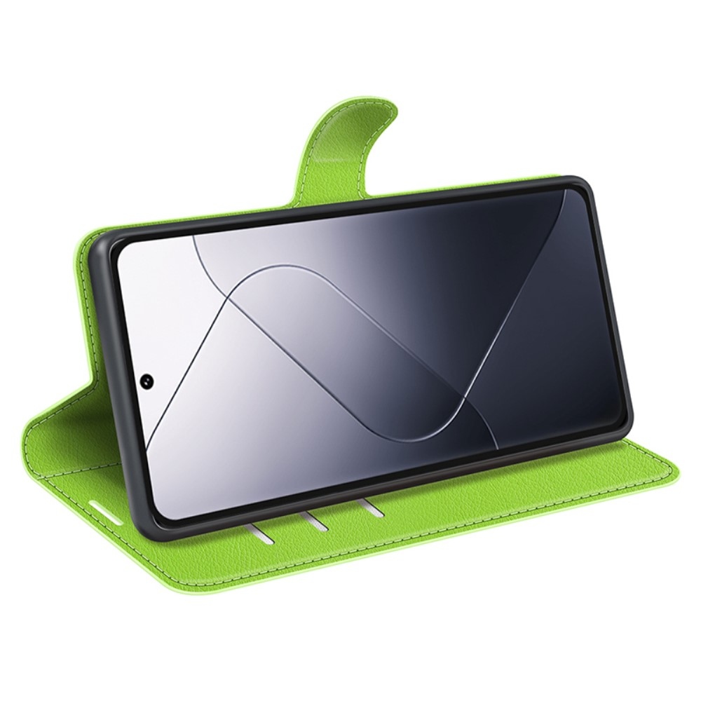 Litchi könyv tok a Xiaomi 14 Pro-hoz - zöld