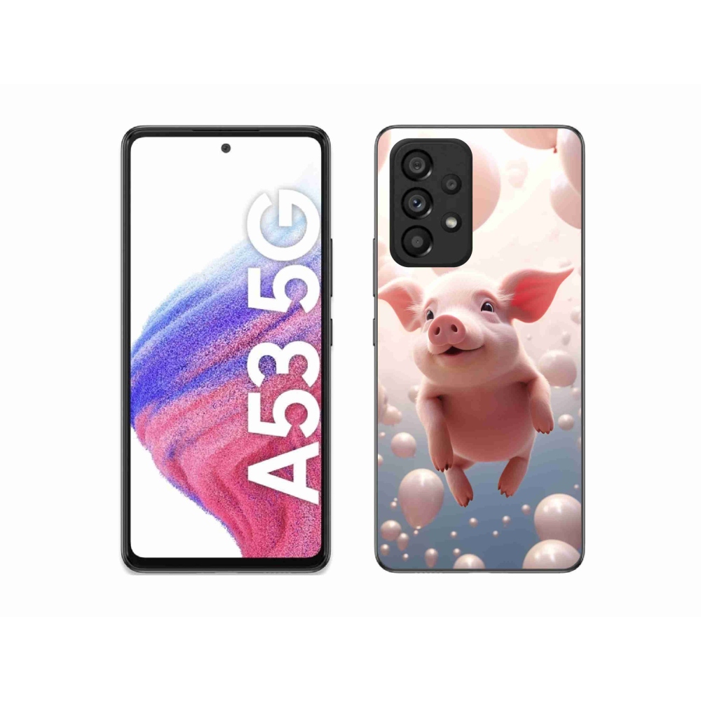 Gél borítás mmCase Samsung Galaxy A53 5G - malac lufikkal