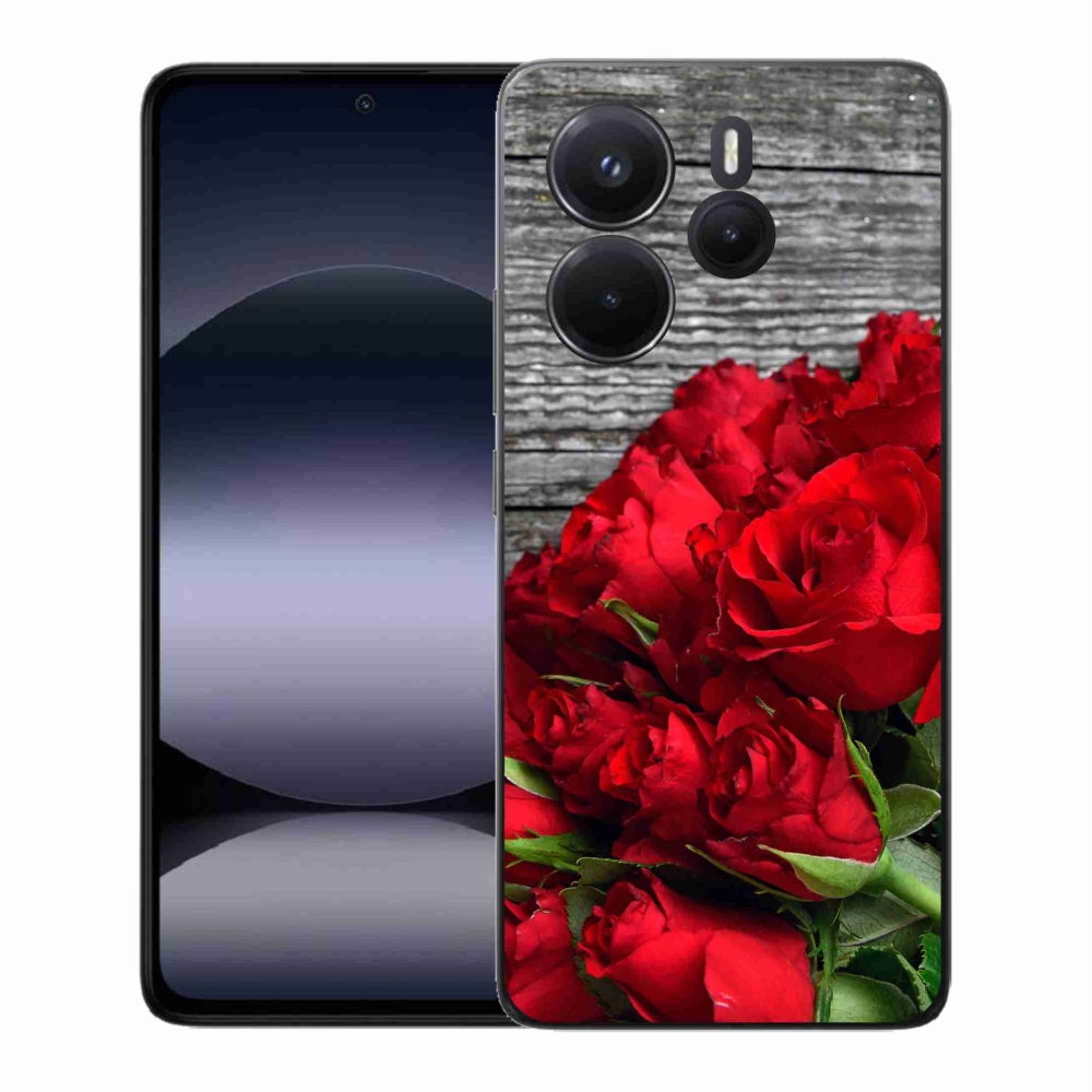 Gél borítás mmCase a Xiaomi Redmi Note 14-hez - piros rózsa