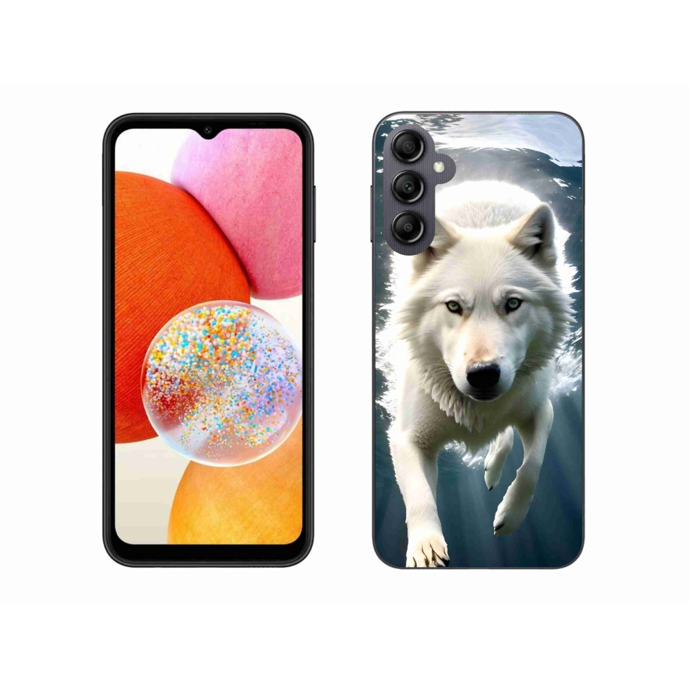 Gél védőburkolat mmCase Samsung Galaxy A14 4G/5G - fehér farkas