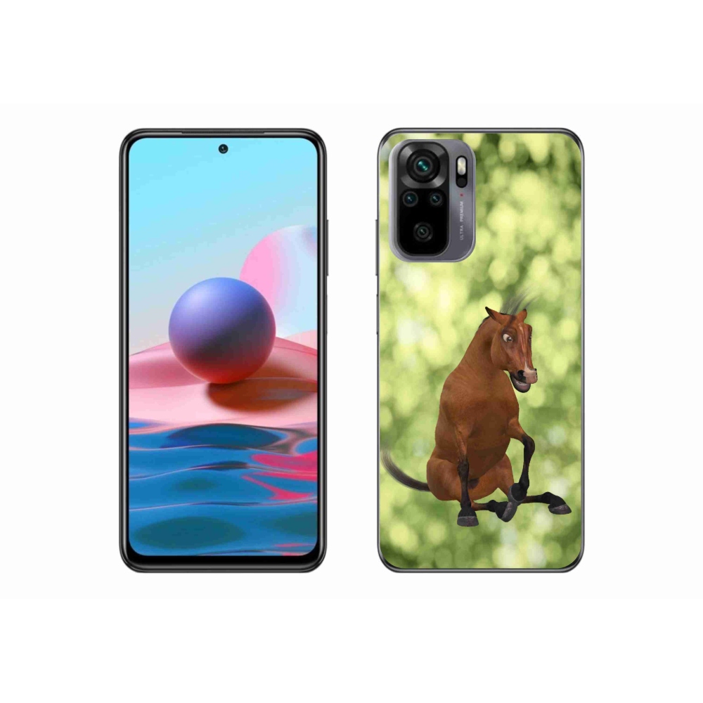 Gél borítás mmCase a Xiaomi Redmi Note 10S-hez - barna rajzfilm ló 1