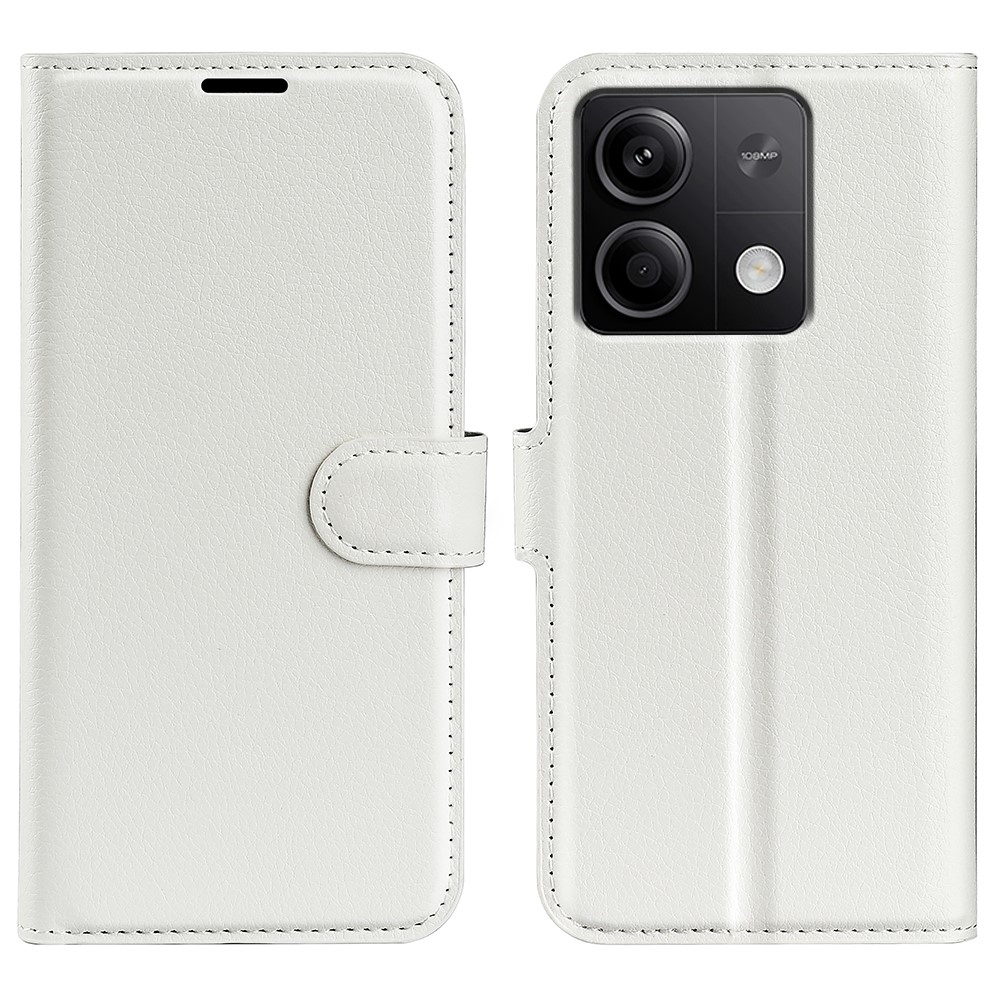 Litchi könyv tok Xiaomi Redmi Note 13 5G-hez - fehér