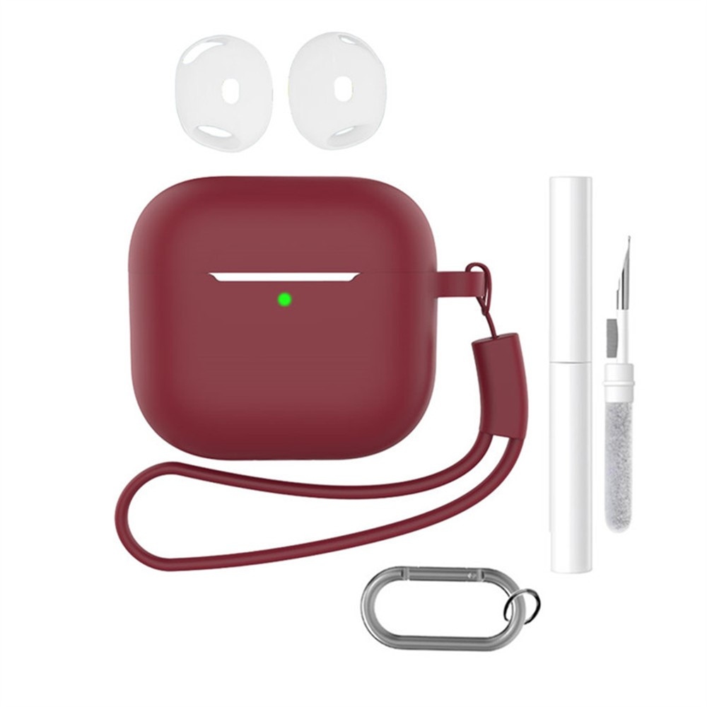 Apple AirPods 4 szilikon tok tisztító készlettel - bordó színben