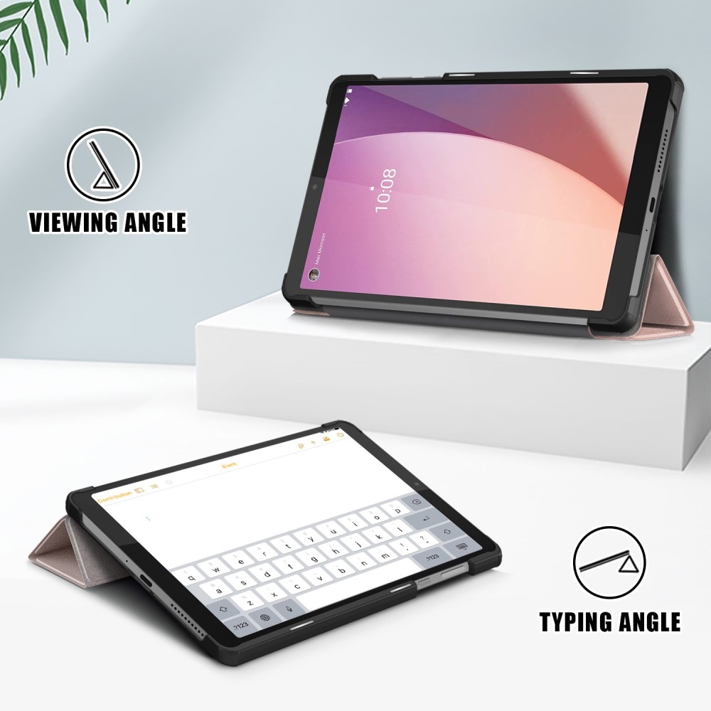 Állványra záródó tok Lenovo Tab M8 4. generációs (2024) - rózsaarany