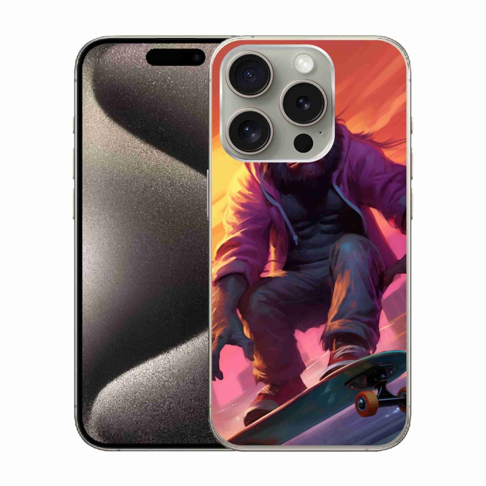 Zselés borítás mmCase iPhone 15 Pro készülékhez - gorilla gördeszkán