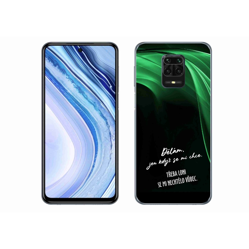 Gél borító mmCase a Xiaomi Redmi Note 9S-hez - vicces szöveg 12 fekete háttérrel