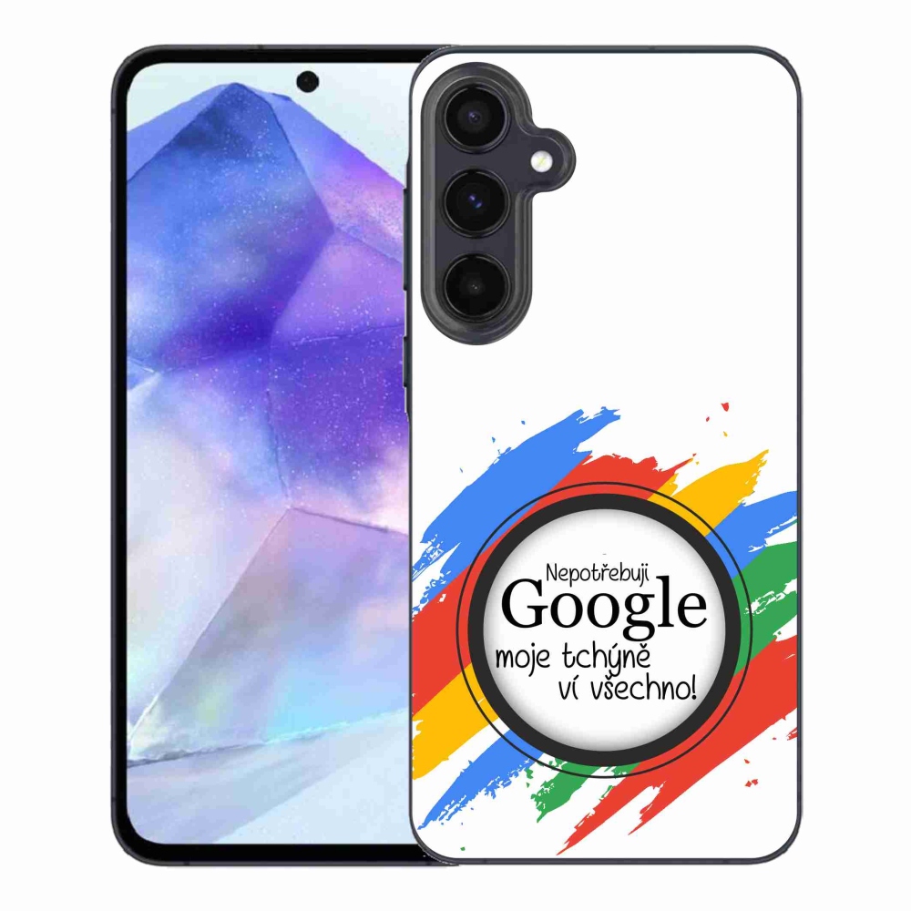 Gél borító mmCase Samsung Galaxy A55 5G - anyós tudja, minden fehér háttérrel