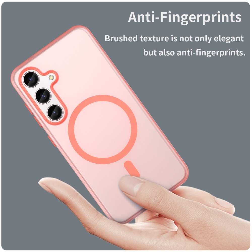 Frost zselés tok MagSafe támogatással Samsung Galaxy S24+/S25+ készülékhez - piros színű