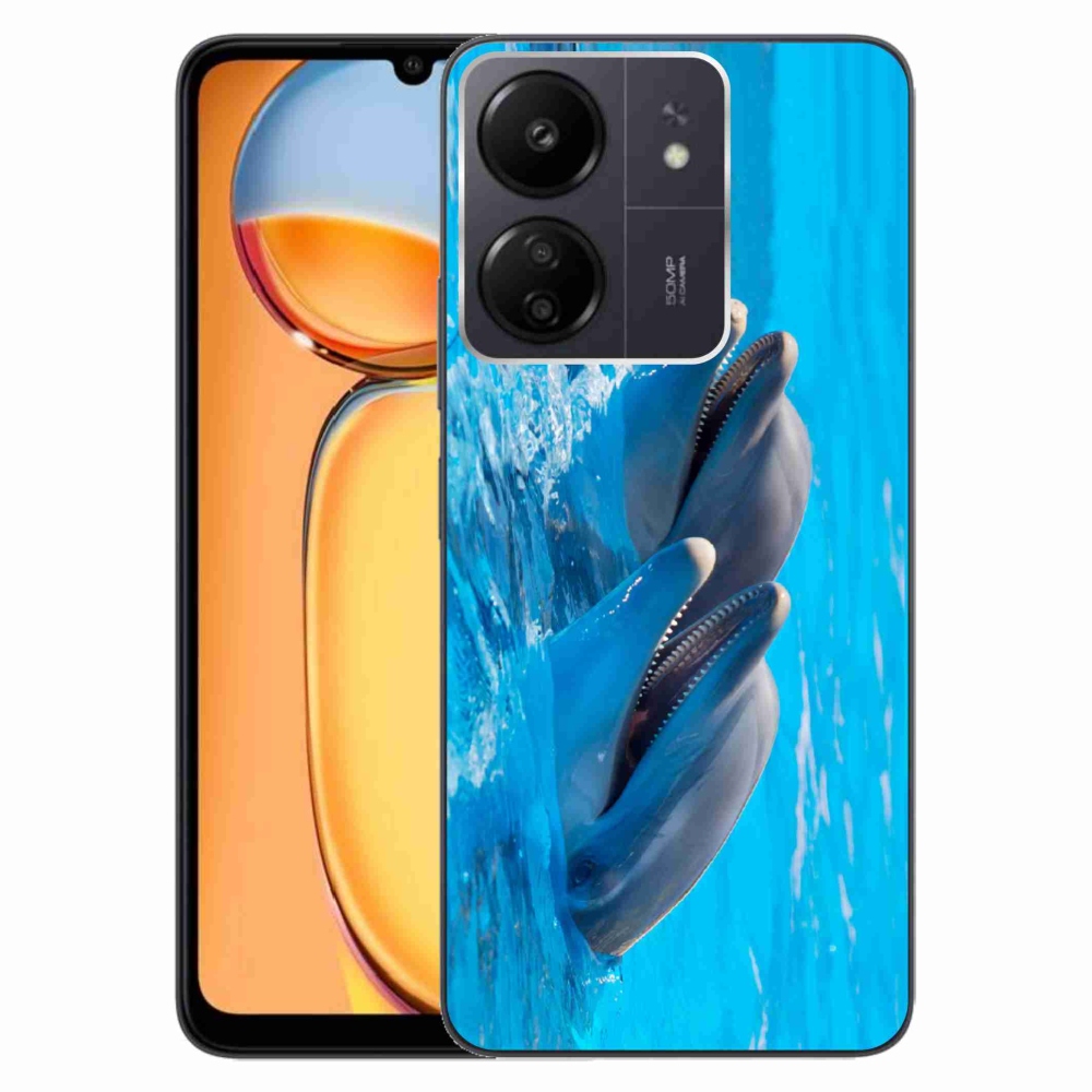 Gél borítás mmCase a Xiaomi Poco C65/Redmi 13C számára - delfinek