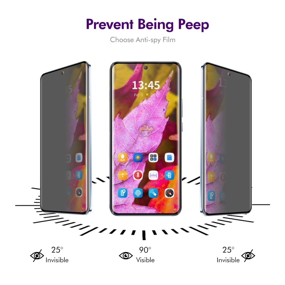 ENK Privacy teljes képernyőüveg a Realme 14 Pro+ 5G-n