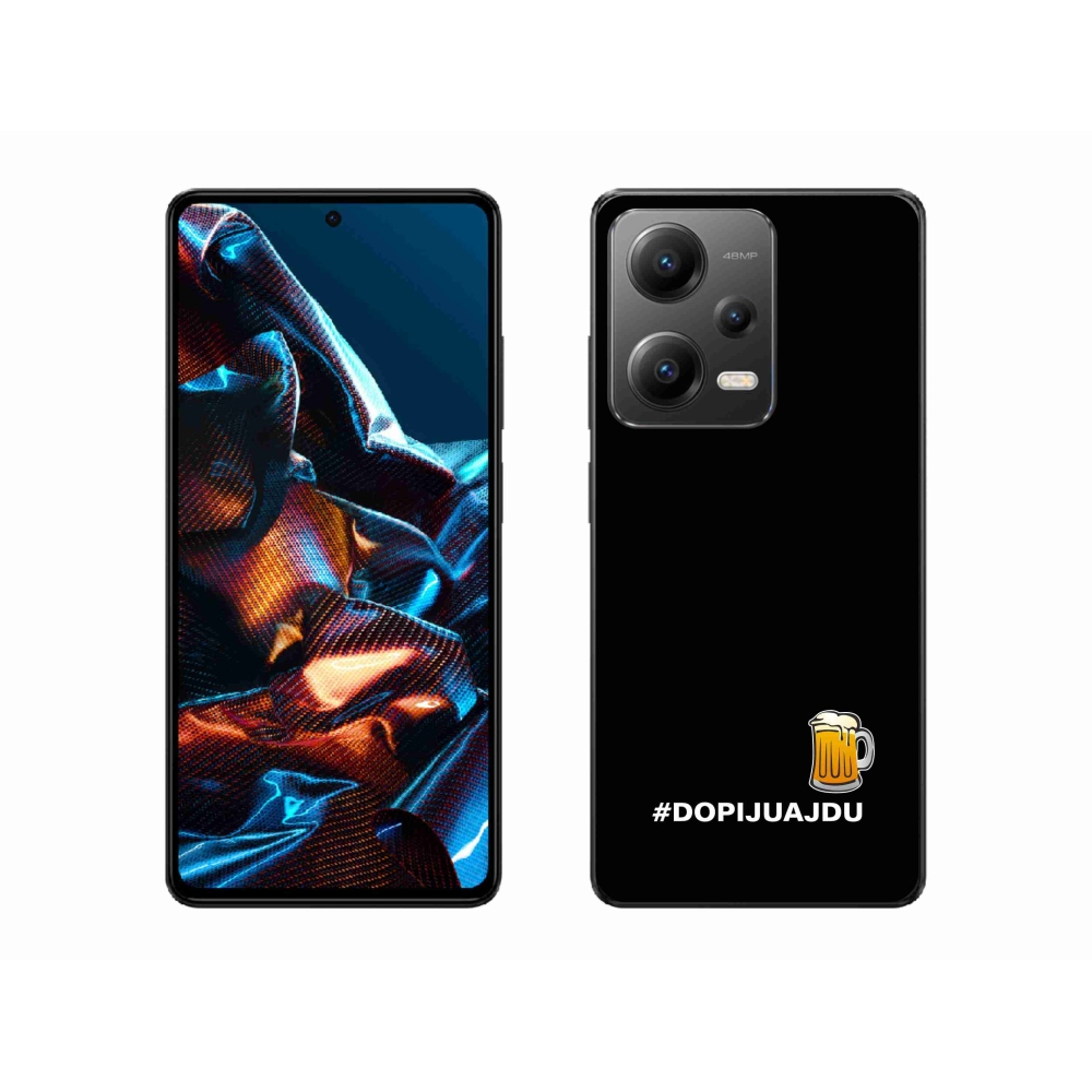 Gél borító mmCase a Xiaomi Redmi Note 12 Pro 5G - sör motívum 1 fekete háttérrel