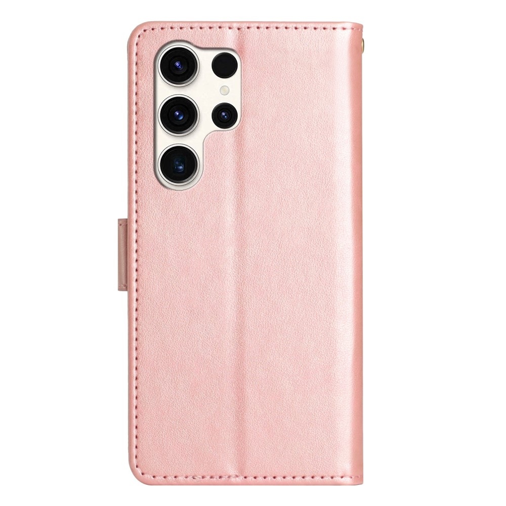 Virágok könyv tok Samsung Galaxy S25 Ultra készülékhez - rózsaarany