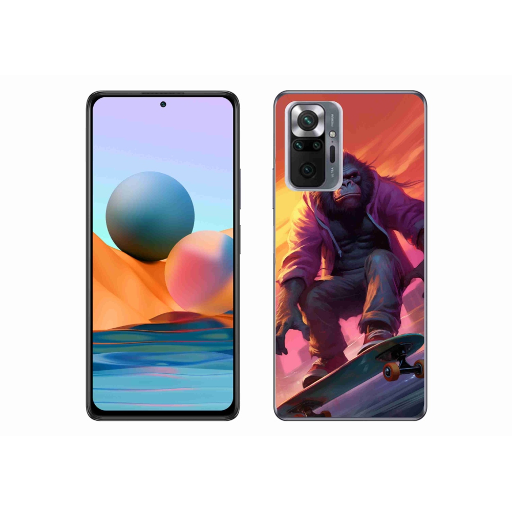 Gél borítás mmCase a Xiaomi Redmi Note 10 Pro számára - gorilla a gördeszkán