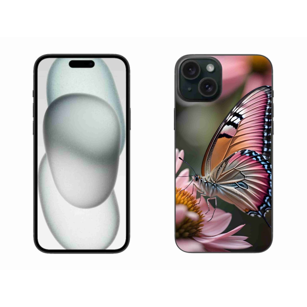Zselés borítás mmCase iPhone 15 Plus készülékhez - színes pillangó