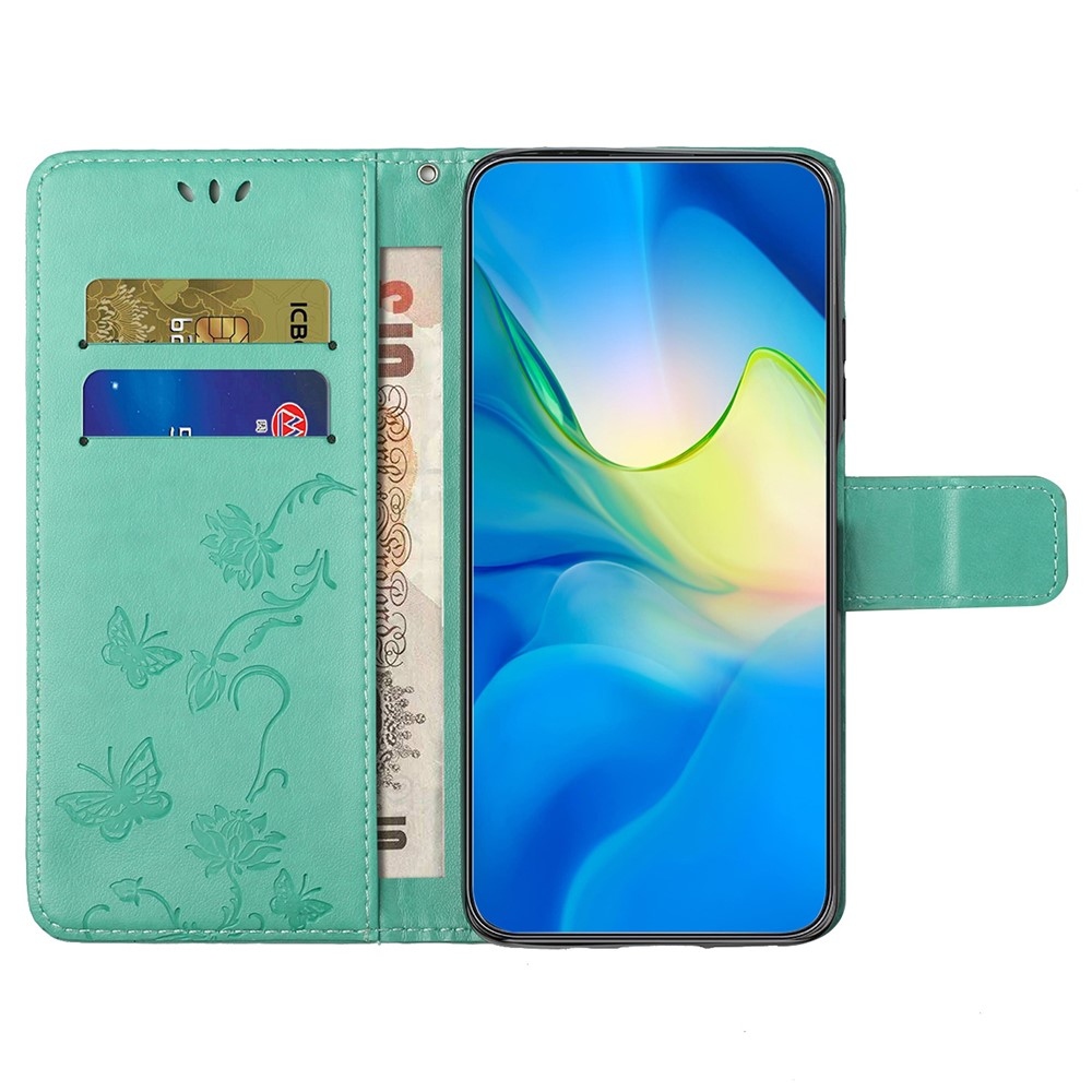 Virágos könyvtáska Xiaomi Redmi Note 14 5G - teal színű
