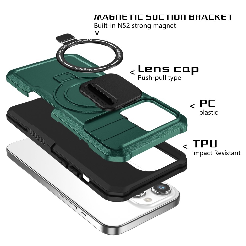 Katonai strapabíró védőburkolat MagSafe-vel iPhone 14 Pro Max készülékhez - sötétzöld