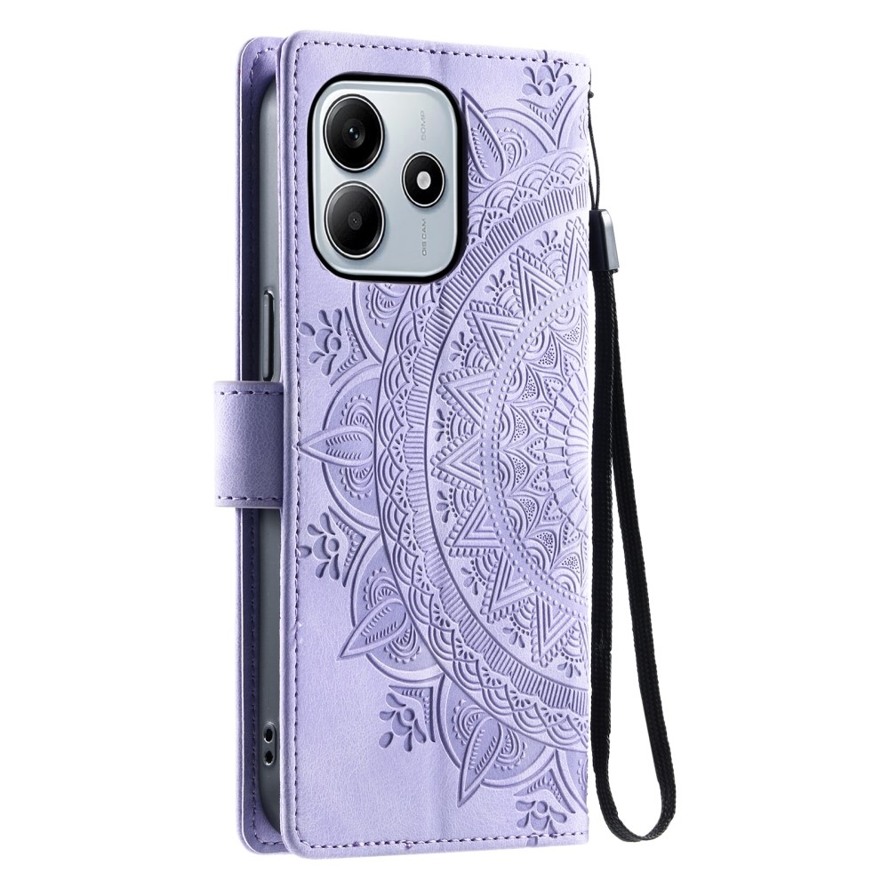 Mandalák könyv tok Xiaomi Redmi Note 14-hez - lila