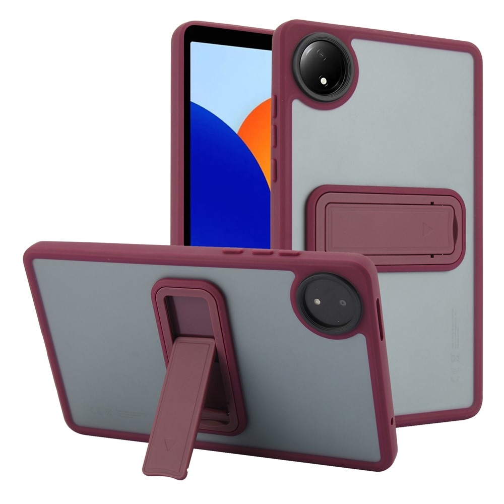 Skiny zselés tok fix hátlappal és flip állvánnyal Xiaomi Redmi Pad SE 8.7 készülékhez - bordó színű