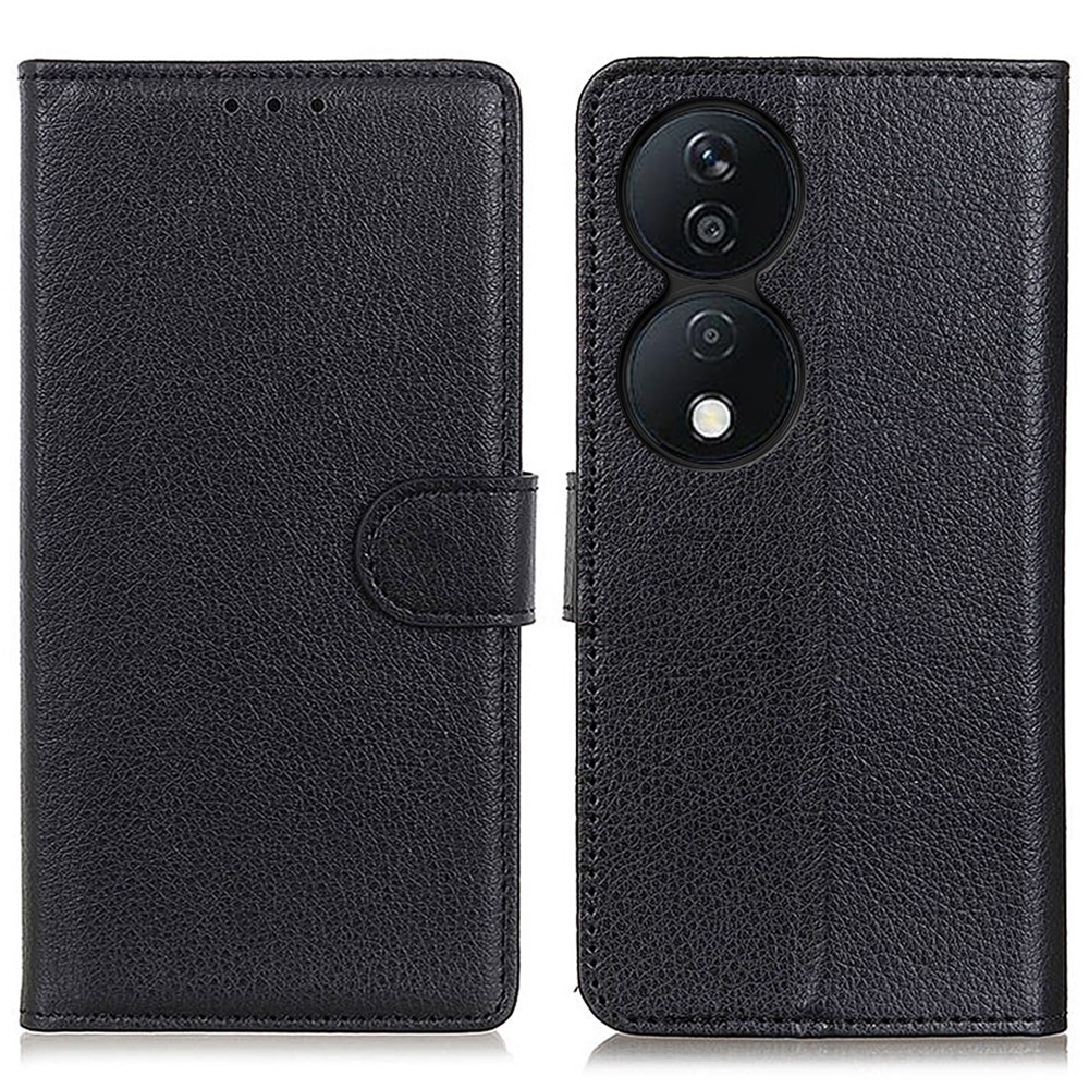 Litchie könyvtáska Honor X7b/Honor 90 Smart készülékhez - fekete