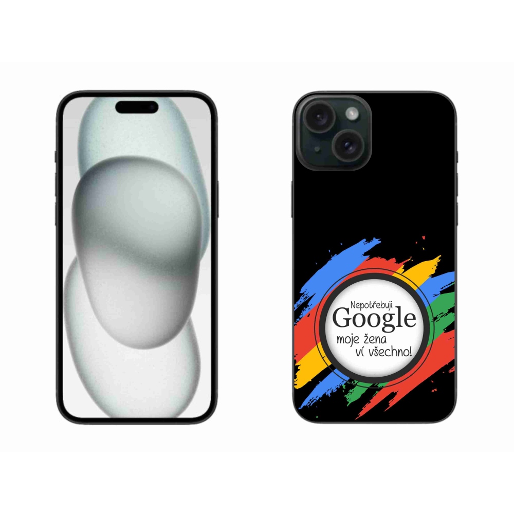 Gél borítás mmCase iPhone 15 Plus készülékhez - a nő mindent tud fekete háttérrel