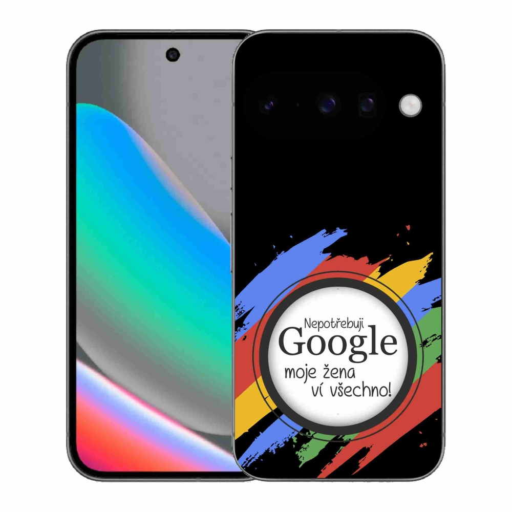 Gél borító mmCase a Google Pixel 10 - nő tudja, minden fekete háttérrel