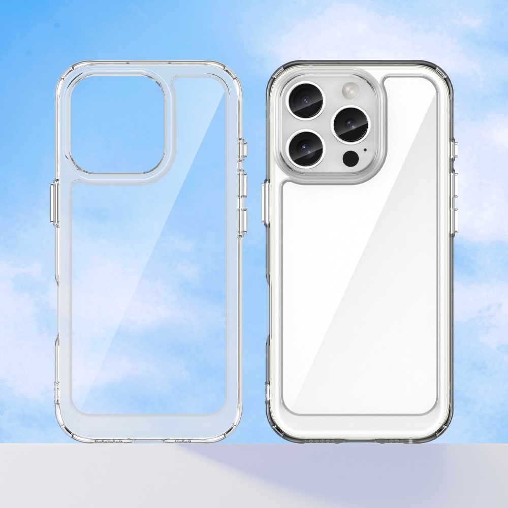 Gél tok fix hátlappal iPhone 16 Pro készülékhez - átlátszó