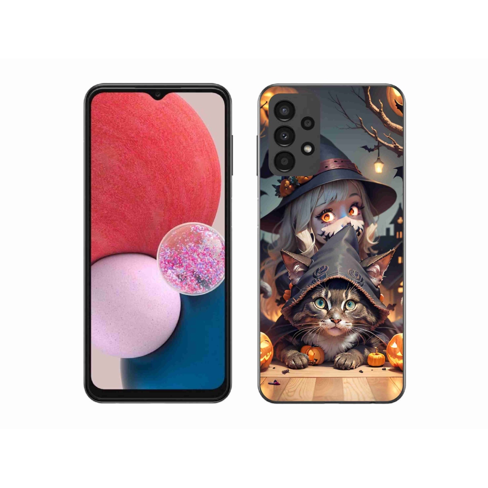 Zselés borítás mmCase Samsung Galaxy A13 4G - boszorkány macskával