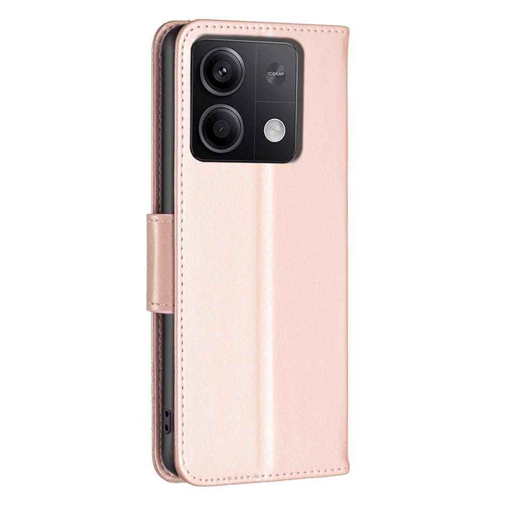Pillangó könyv tok a Xiaomi Redmi Note 13-hoz - rózsaarany színben