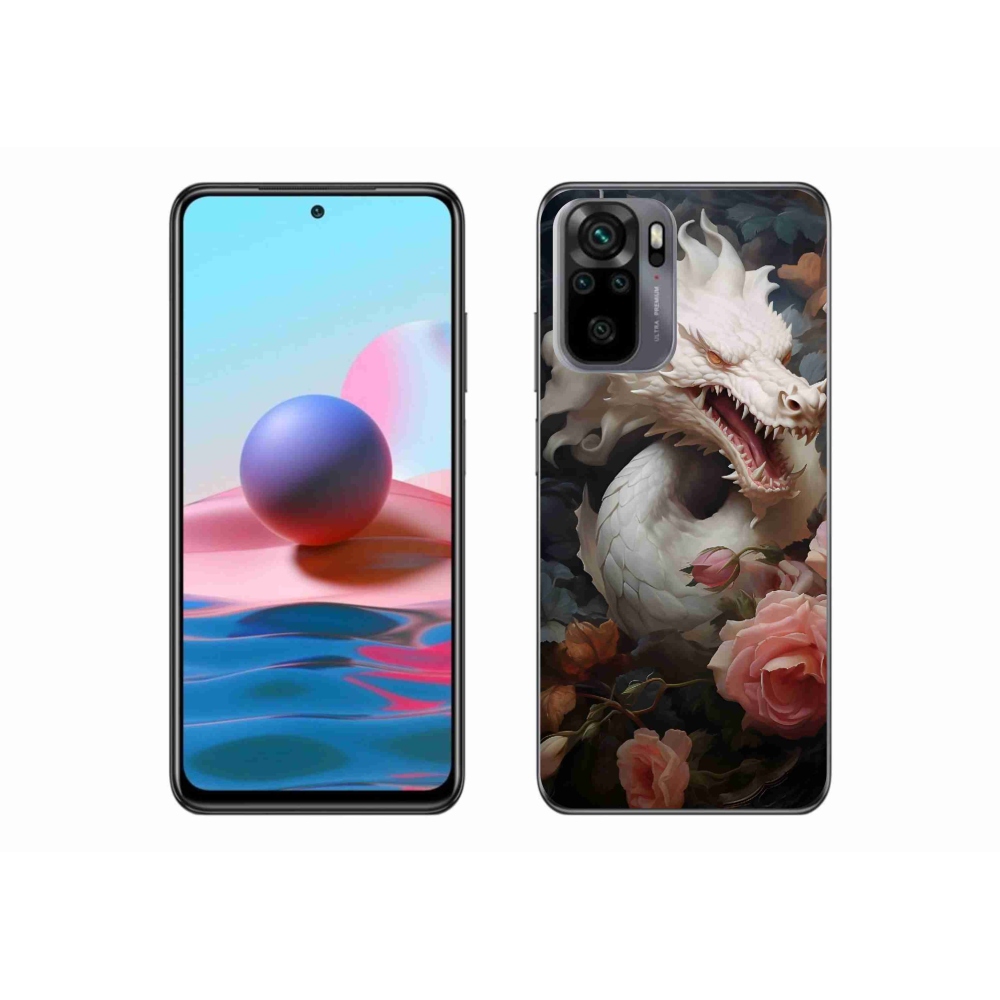 Gél borítás mmCase a Xiaomi Redmi Note 10S-hez - fehér sárkány