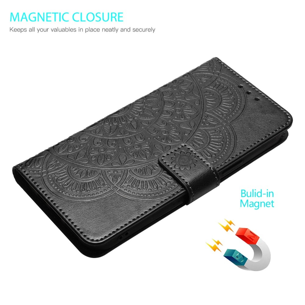 Mandala könyv tok a Xiaomi Redmi 13C 5G számára - fekete