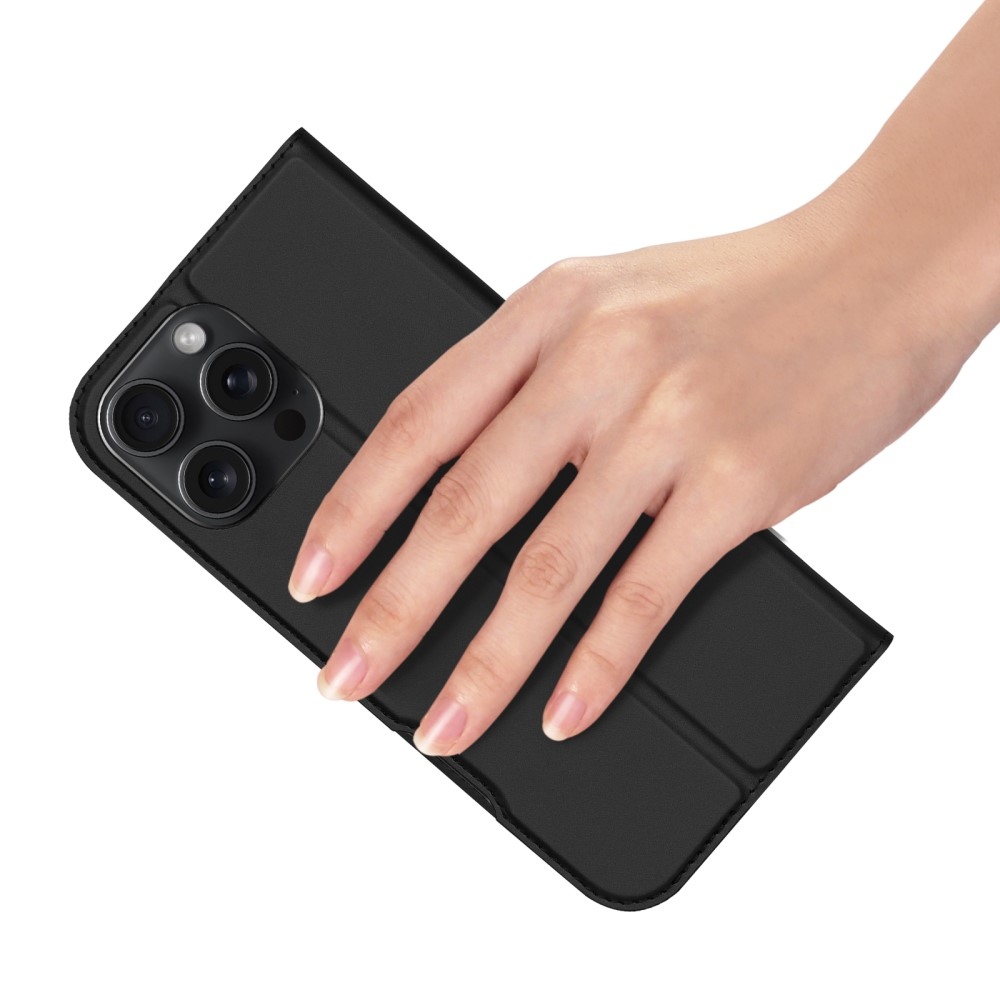 DUX könyvtáska iPhone 16 Pro Max készülékhez - fekete