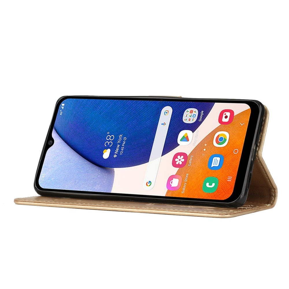 Virágok könyv tok Samsung Galaxy S25+ készülékhez - arany színben