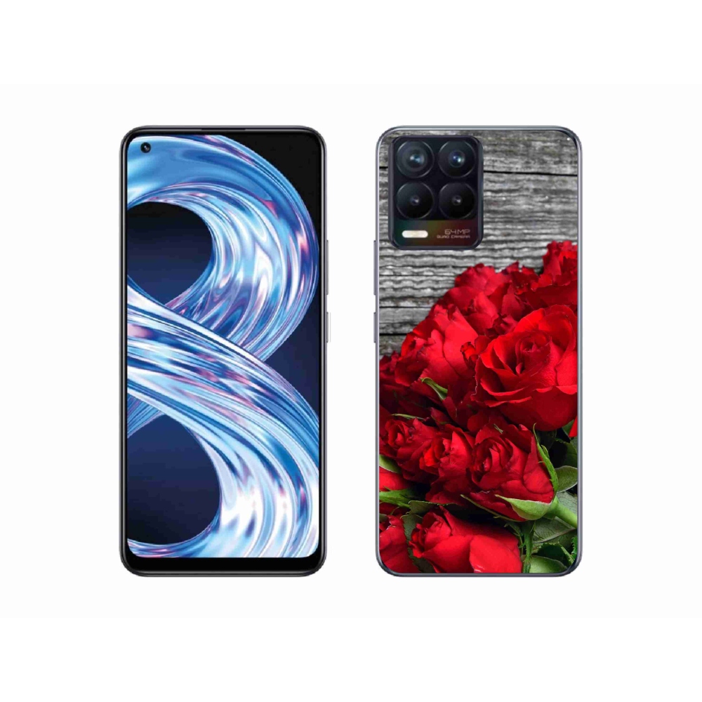 Gél borítás mmCase a Realme 8 Pro-n - piros rózsa