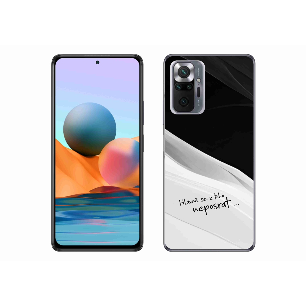 Gél borító mmCase a Xiaomi Redmi Note 10 Pro készülékhez - vicces szöveg 13 fehér és fekete háttérrel