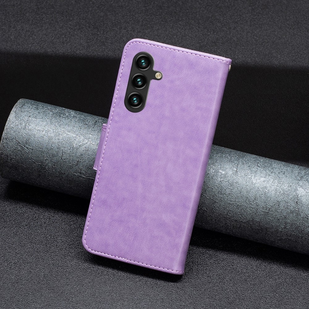Pillangó könyv tok a Samsung Galaxy A15 4G/5G készülékhez - lila
