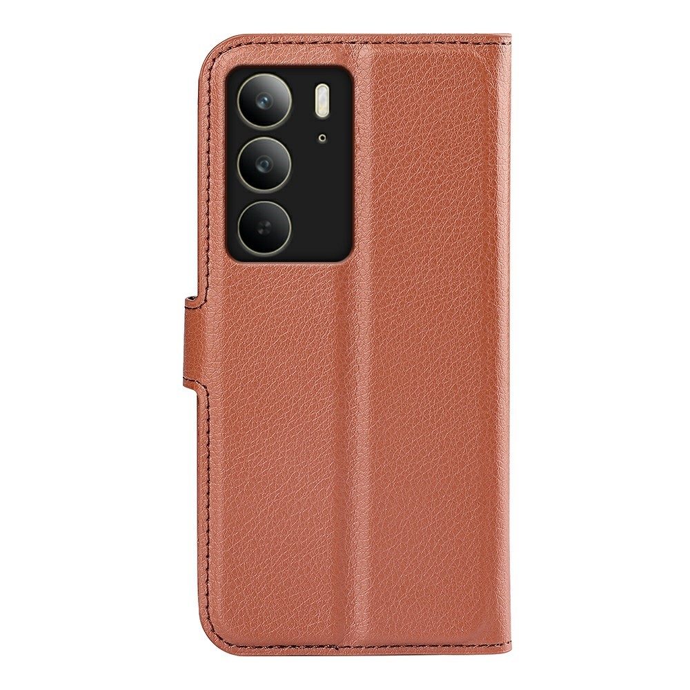 Litchi könyvtáska a Realme C75 készülékhez - barna
