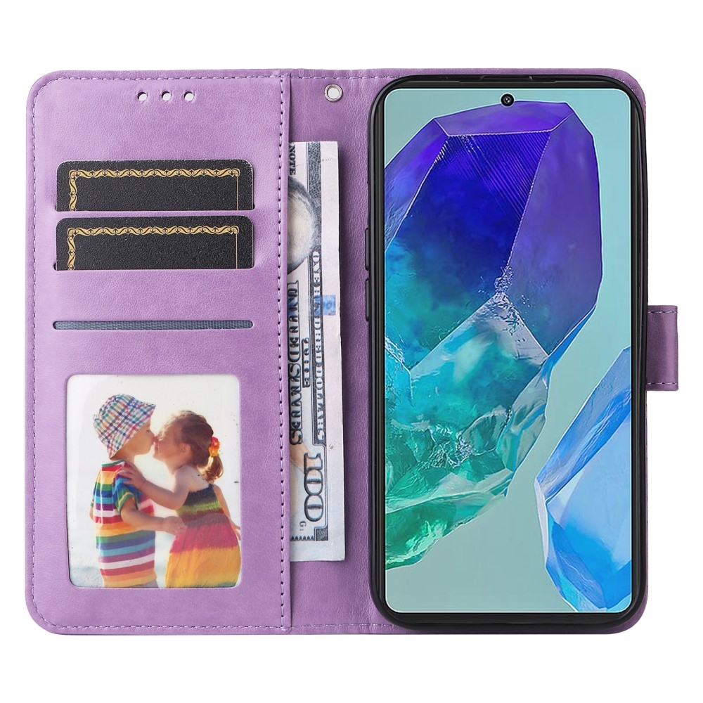 Napraforgó könyvtáska Samsung Galaxy M55 5G - lila