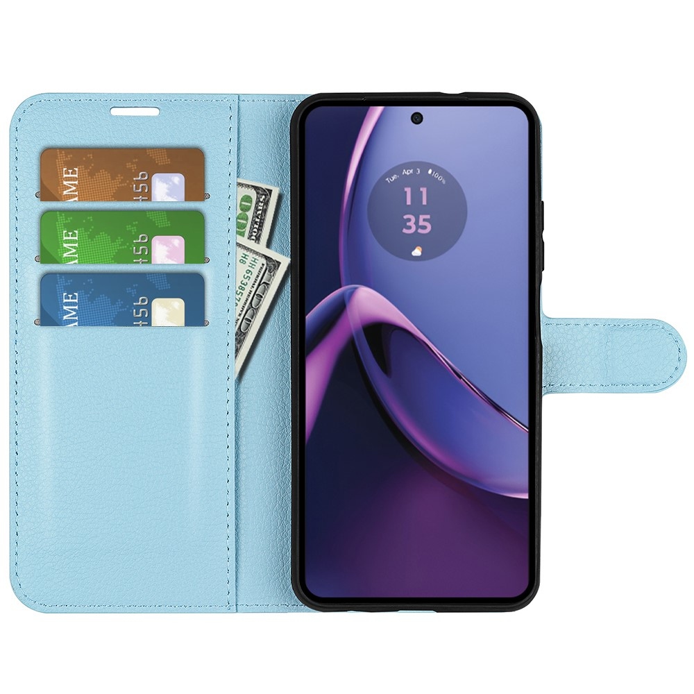 Litchi könyv tok Motorola Moto G84 5G-hez - kék
