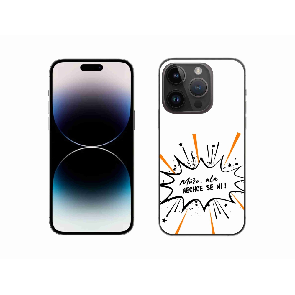 Gél borítás mmCase iPhone 14 Pro 6.1 készülékhez - vicces szöveg 11 fehér háttér
