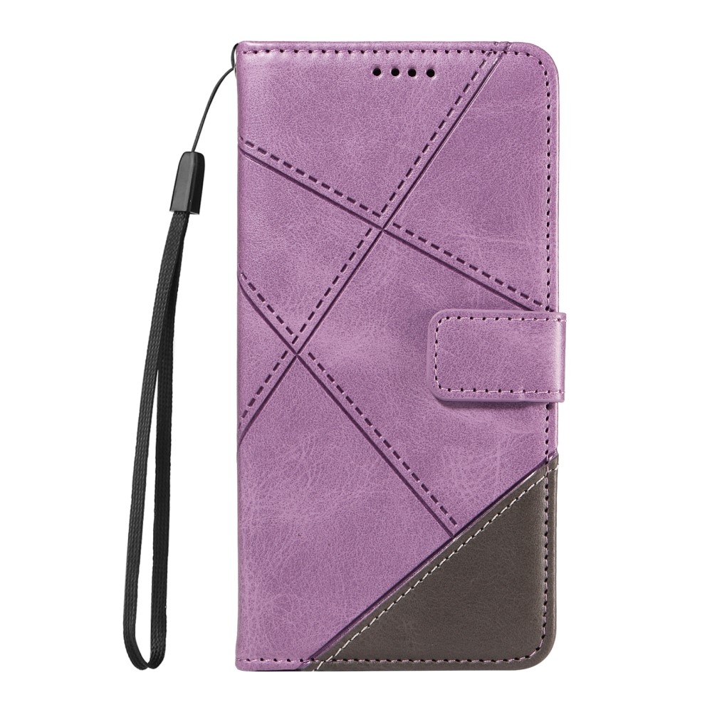 Háromszög alakú könyvtáska Samsung Galaxy S24+/S25+ készülékhez - lila
