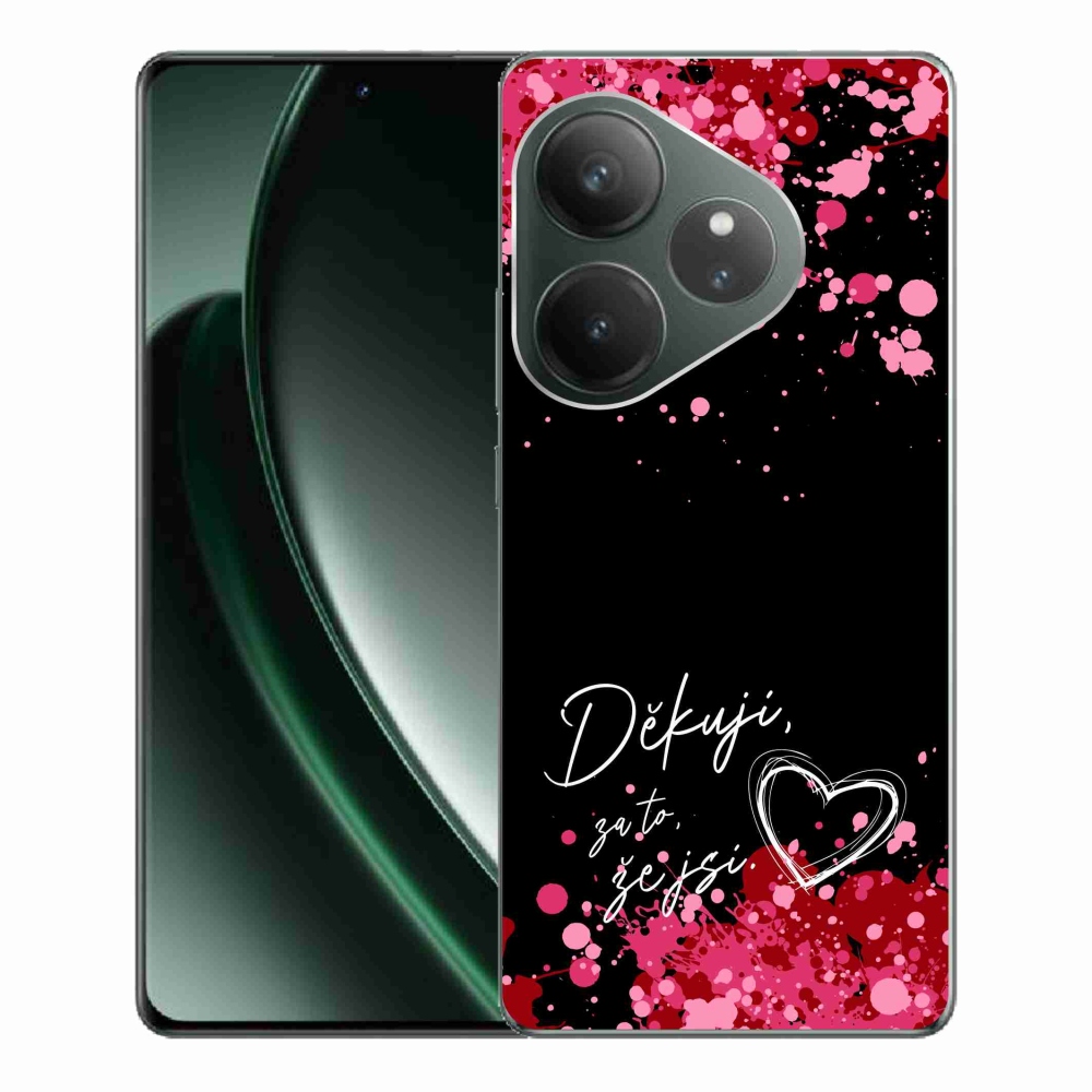 Gél borítás mmCase a Realme GT 6 5G/GT 6T 5G - love text 2 fekete háttérrel