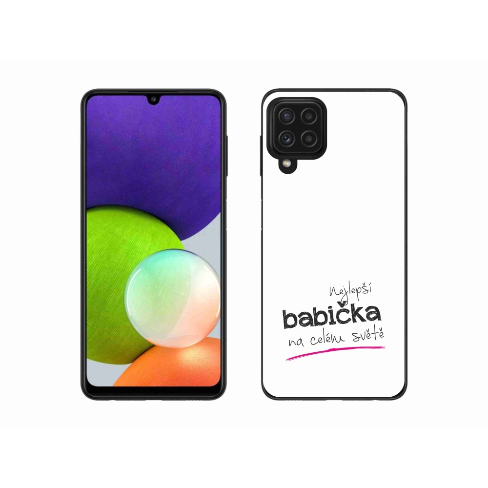 Gél borító mmCase Samsung Galaxy A22 4G - a legjobb nagymama 4 fehér háttérrel