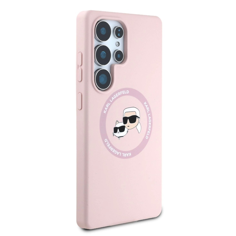 Karl Lagerfeld Liquid Silicone K&CH Heads MagSafe hátlap Samsung Galaxy S25 Ultra Pink borító Samsung Galaxy S25 Ultra Pink