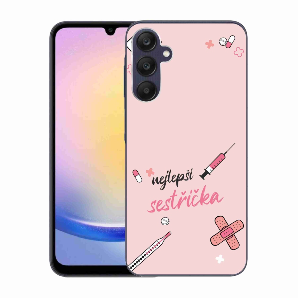 Gél borító mmCase Samsung Galaxy A25 5G - legjobb kishúg rózsaszín háttérrel